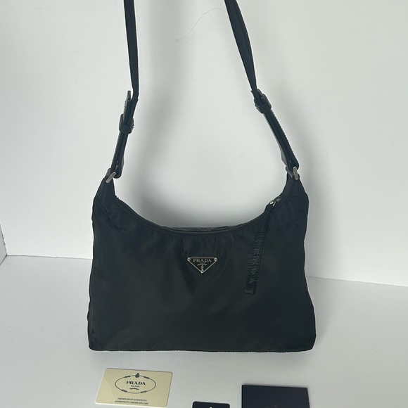 Authentic Prada Black Nylon Shoulder Bag - Picture 6 of 16